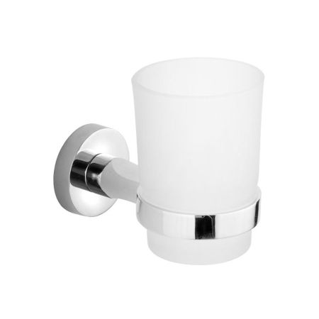 Стакан SAMBA для зубных щеток, стекло матовое с держателем, хром, Sapho, артикул SB104