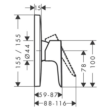 HG Talis E Встраиваемый смеситель для душа (внешняя часть), цвет: золото, артикул 71765990