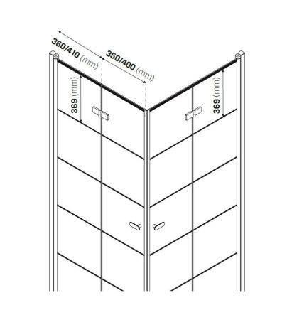 Душевое ограждение NEW TRENDY NEW SOLEO BLACK 90x80x195 D-0289A/D-0288A (черный), артикул D-0289A/D-0288A