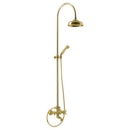 CISAL Arcana Смеситель для ванны/душа с душевым комплектом и верхним душем, цвет золото