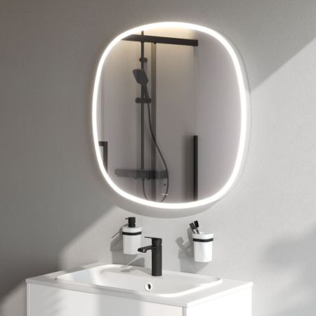 M8FMOX0801WGS Зеркало универсальное с контурной LED-подсветкой, ИК- сенсором, квадрат, 80 см, артикул M8FMOX0801WGS