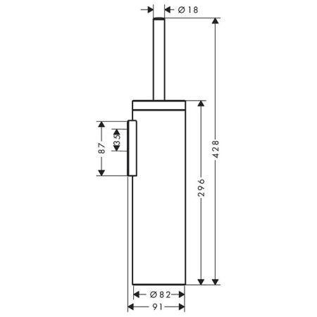 AXOR UNIVERSAL CIRCULAR Ершик для унитаза, настенный, цвет шлифованный никель, артикул 42855820