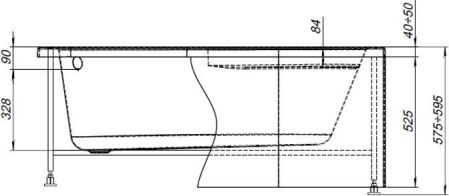 Каркас сварной для акриловой ванны Aquanet Mia140x80 L/R, артикул 00246497