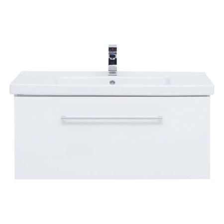 Тумба с раковиной подвесная Dreja Big Inn 100 см, белый, артикул 77-0205W-com