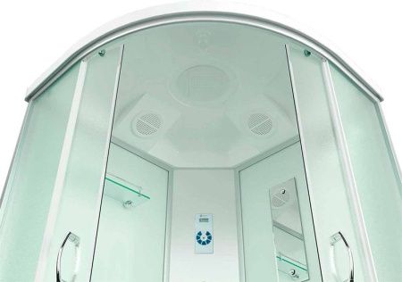 Душевая кабина Erlit Comfort ER4509TP 90x90 с гидромассажем задняя стенка Белая стекло матовое