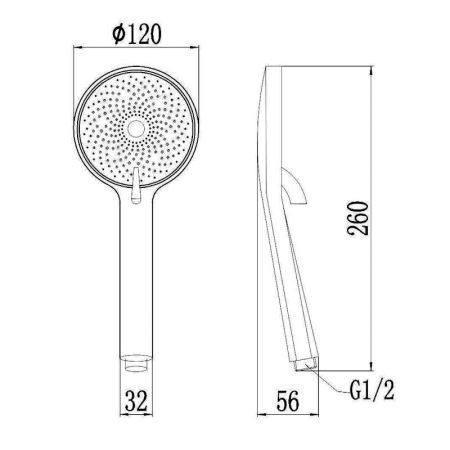 Душевая лейка Savol S-YSP08C, матовое золото, артикул S-YSP08C