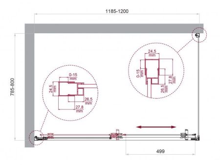 LUCE-AH-1-110/90-C-Cr Душевой уголок, артикул LUCE-AH-1-110/90-C-Cr
