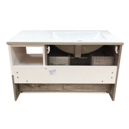 Тумба с раковиной Comforty Турин 90L 4137135 подвесная Дуб бежевый, артикул 4137135