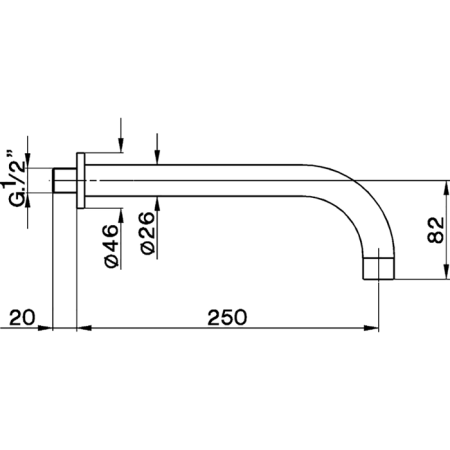 CISAL Излив настенный 250 мм для ванны, цвет хром, артикул ZA00125121
