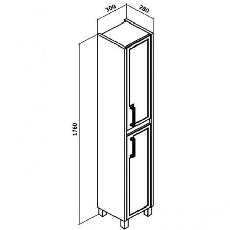 Шкаф пенал Runo Гранада 30 4620750023218 Венге Белый, артикул 4620750023218