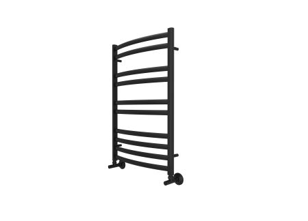 Полотенцесушитель водяной Aquatek (Акватек) Лугано П10 500х800 мм, черный муар, подключение нижнее/диагональное, сверхпрочная пищевая нержавеющая сталь AISI 304L, гарантия 10 лет, артикул AQ DOC1080BL