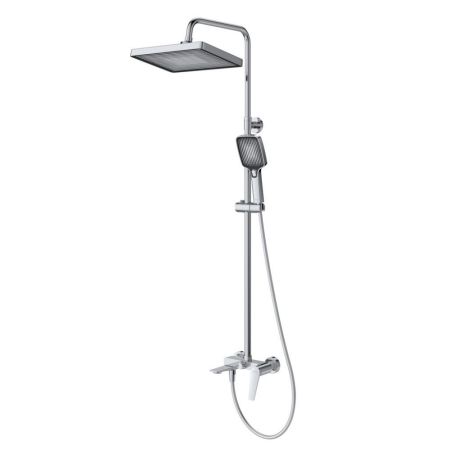 LINER-CVD-GM Душевая стойка со смесителем и изливом, исполнение оружейная сталь, артикул LINER-CVD-GM