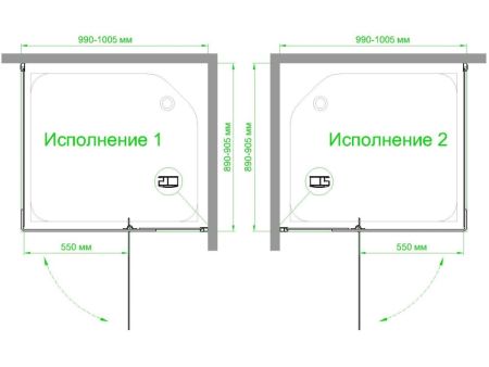 Душевой уголок Royal Bath  RB  HPVD-C-BL 100х90х200 (матовое), артикул RB9100HPVD-C-BL