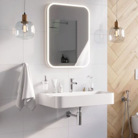 Зеркало прямоугольное EXCELLENT Lumiro 80x50 (белый мат), артикул DOEX.LU080.050.AC