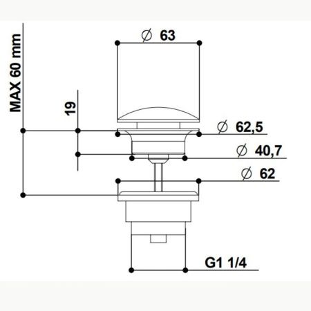 Bongio Complements Донный клапан clic-clac  1.1/4, цвет хром