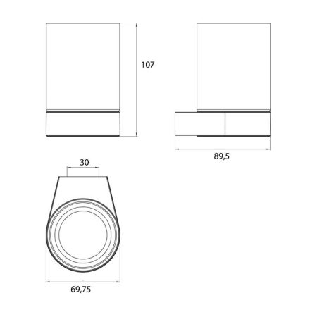 Emco Flow Стакан подвесной хрустальное стекло прозр., цвет хром, артикул 2720 001 00