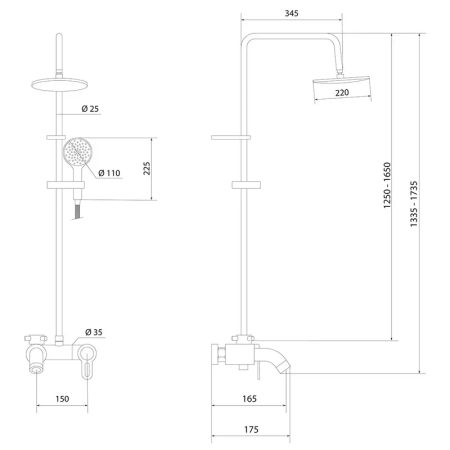 Душевая система Славен СЛ-ОД-Т60, хром, артикул СЛ-ОД-Т60
