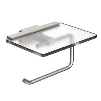 Держатель для туалетной бумаги с полкой WONZON & WOGHAND GRAFFITY, Брашированный никель (WW-9326-BN)