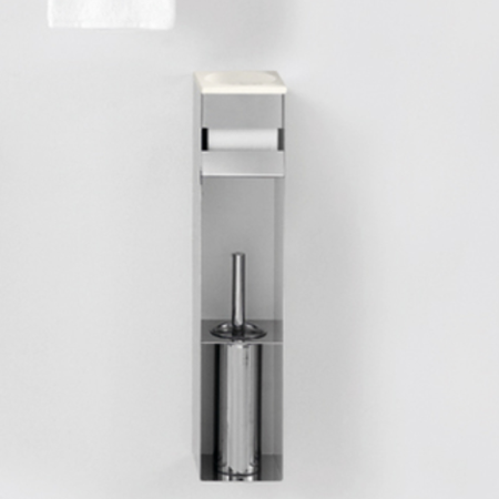 Agape 369 Стойка с держателем запасных рулонов т/б и мыльницей, цвет: сатин, артикул A369218SPZ