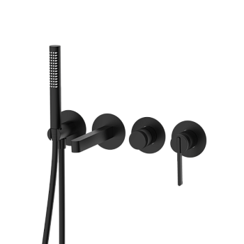 Смеситель для ванны настенный 4 отверстия DQ Bonn черный (DA1704805)