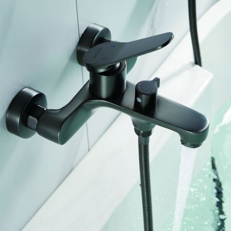 Смеситель для ванны Shevanik S6202T, оружейная сталь, артикул S6202T