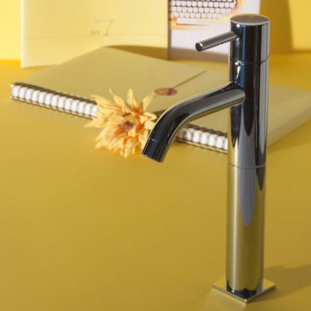 Bongio T-Square Смеситель для раковины с высоким изливом, цвет хром