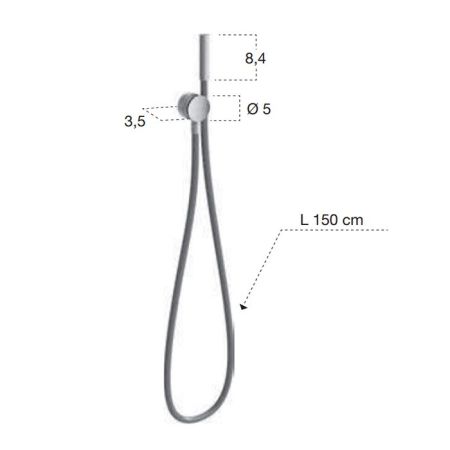 Antonio Lupi Filo Ручной душ, с шланговым соединителем, держателем и шлангом, цвет: нержавейка полированная