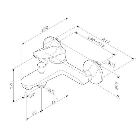 F85C10000 Sunny, смеситель для ванны и душа, хром, шт