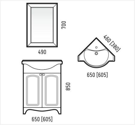 Тумба угловая "Классика 65"	, Классик угловой