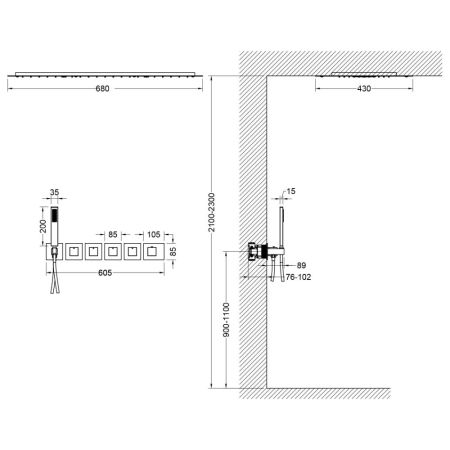 Душевая система встроенная с термостатом Timo Petruma SX-5229/03SM черный, артикул SX-5229/03SM