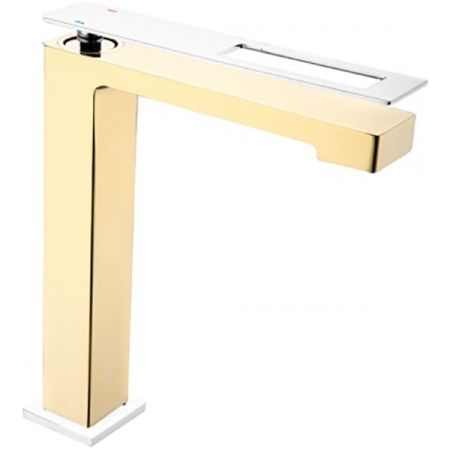 Смеситель Q для умыв. выс. GoldChrome_Комплект, артикул 142-GCR