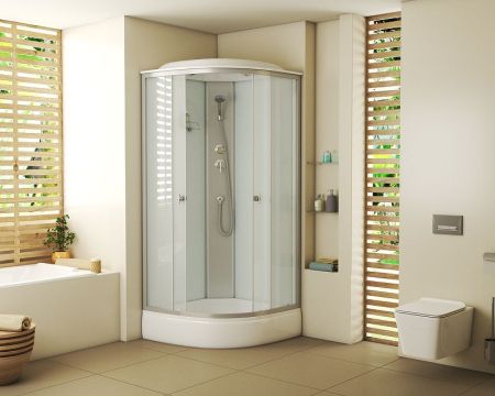 Душевая кабина Niagara NG-3304-14 90x90 стекло матовое задняя стенка Белая, артикул 3304