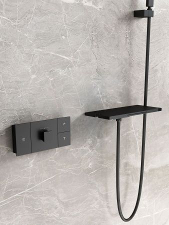 Душевой комплект Futura VSFW-2F11TMB термостатический встраиваемый, 3 режима, черный, артикул VSFW-2F11TMB