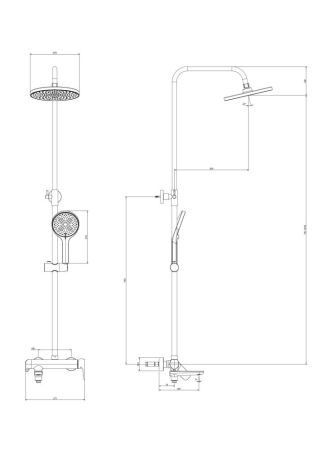 Душевая система со смесителем DQ Düsseldorf хром (DA1723701), артикул DA1723701