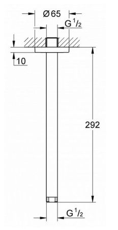 Душевой кронштейн потолочный GROHE Rainshower neutral 292 мм, хром (28497000) Душевой кронштейн потолочный GROHE Rainshower neutral 292 мм, хром (28497000)