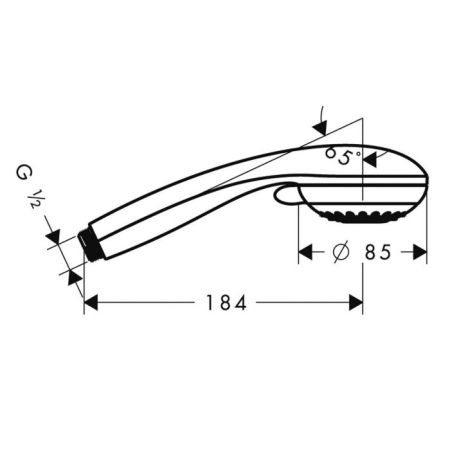 HG Crometta 85 Vario Ручной душ 2jet (обычная, Vario), G1/2, цвет: хром, артикул 28562000
