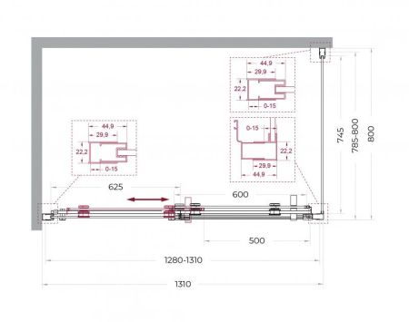 MARINO-2-AH-1-140/90-C-GM Душевой уголок, артикул MARINO-2-AH-1-140/90-C-GM