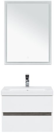 Мебель для ванной Aquanet Беркли 60 белый/дуб рошелье (зеркало белое), артикул 00258905