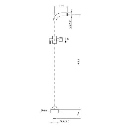 Nicolazzi Articoli vari Пара вертикальных крепежей для ванны, цвет хром