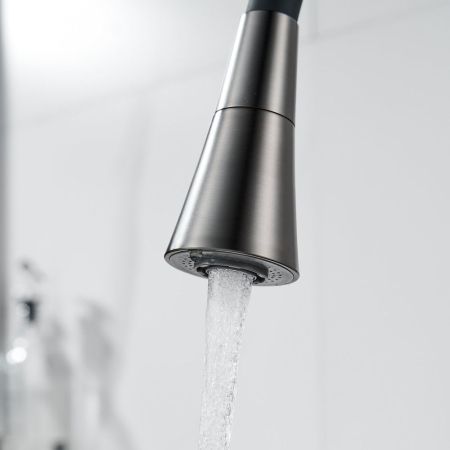 Смеситель для кухни с гибким изливом Shevanik S543T-3, оружейная сталь/черный