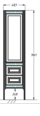 Корлеоне пенал правый Opadiris Белый матовый с бежевой патиной, артикул 