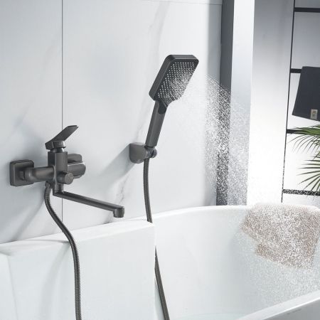 Смеситель для ванны Shevanik S9902T, оружейная сталь, артикул S9902T