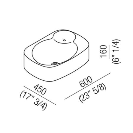 Agape Nivis Раковина накладная 60x45x16 см, без отв., цвет: белый, артикул ACER0763P0Z *0