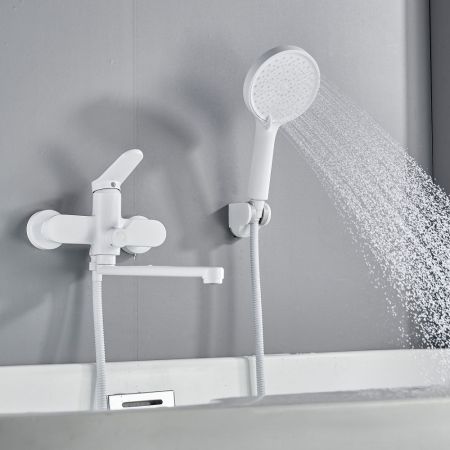 Смеситель для ванны Shevanik S4322C, белый