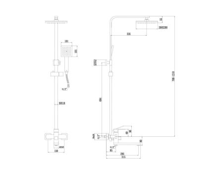 Душевая система Fmark FS8145-25, сатин, артикул FS8145-25