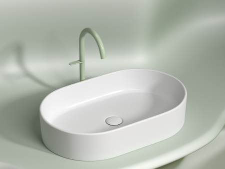 Умывальник чаша накладная овальная (цвет Белый Матовый) Элемент (Element) 608x385x122мм, артикул CN6048MW