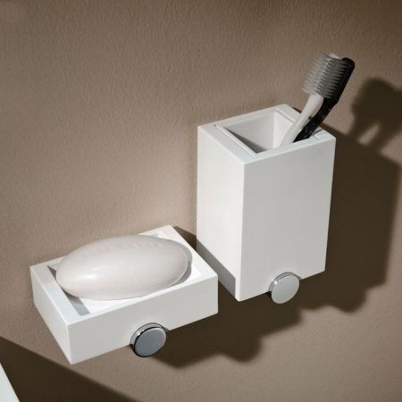 BERTOCCI Polo Мыльница, цвет белый матовый/хром, артикул 141 5731 0200