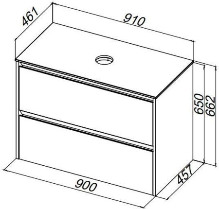 Тумба под раковину Allen Brau Activity 90 1.34005.WM белый матовый/черный браш, артикул 1.34005.WM