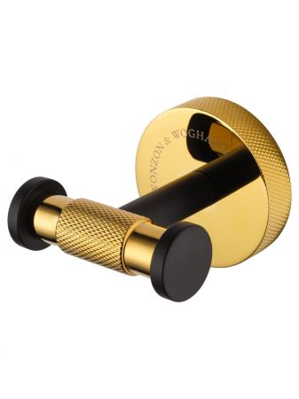 Двойной крючок для ванной WONZON & WOGHAND MAJESTIC, Черный/Золото (WW-9225), артикул WW-9225