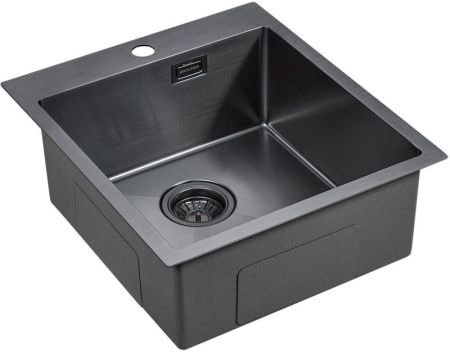 Кухонная мойка Paulmark Neckar 45 PM804551-GM Вороненая сталь, артикул PM804551-GM